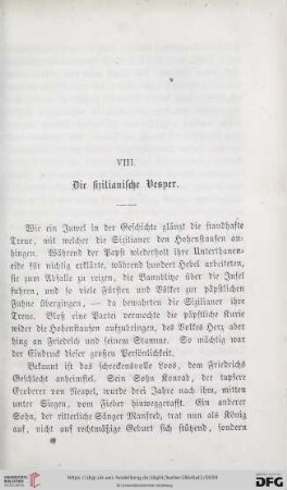 VIII. Die sizilianische Vesper