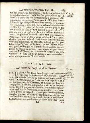 Chapitre XX. Des Modes du Plaisir & de la Douleur