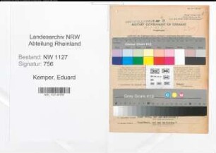 Entnazifizierung Eduard Kemper , geb. 15.10.1906 (Schlosser)