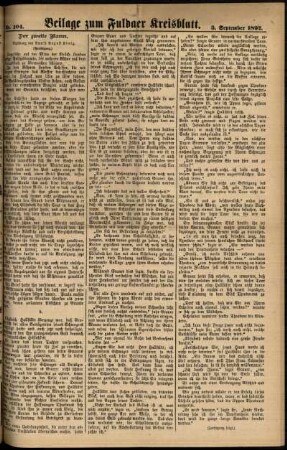 Zweite Ausgabe vom Samstag, den 03. September 1892.