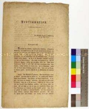 Proklamation von Napoléon I. Bonaparte betreffend die Unabhängigkeit Ungarns von Österreich