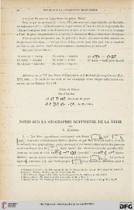 19: Notes sur la géographie égyptienne de la Syrie