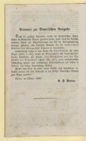 Vorwort zur Bayerischen Ausgabe