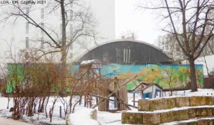 Turnhalle mit Stabnetzwerktonne (Typ Ruhland); Berlin, Pankow