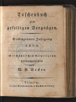 17.1807: Taschenbuch zum geselligen Vergnügen, 17.1807