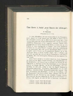 Über Herrn A. Smits' "neue Theorie der Allotropie"