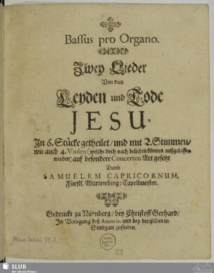 Bassus pro organo.