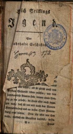 Henrich Stillings Jugend : Eine wahrhafte Geschichte