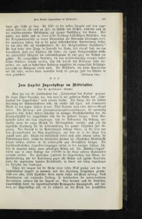 Zum Kapitel Jugendpflege im Mittelalter
