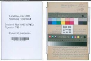Entnazifizierung Johannes Kuentzel , geb. 11.03.1893 ()