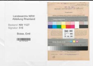 Entnazifizierung Emil Bosse , geb. 12.10.1892 (Steuersekretaer)