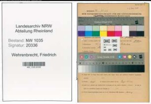 Entnazifizierung Friedrich Wehrenbrecht , geb. 22.06.1884 (Schreinermeister)