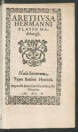 Arethusa Hermanni Plassii Magdeburgii