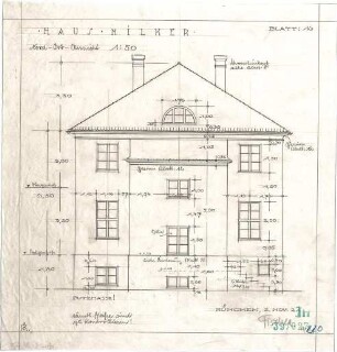 Fischer, Theodor; München; Haus Milker - Nordost (Ansicht)