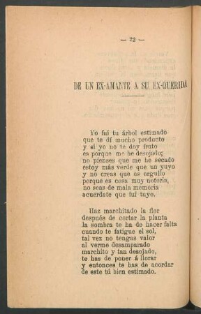De un ex-amante a su ex-querida
