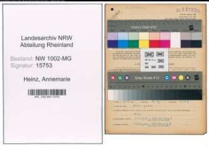 Entnazifizierung Annemarie Heinz , geb. 22.01.1922 (Sekretaerin)