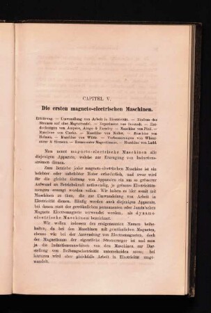 Capitel V. Die ersten magneto-electrischen Maschinen.