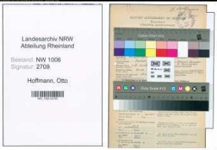 Entnazifizierung Otto Hoffmann , geb. 23.01.1903 (Schlossermeister)