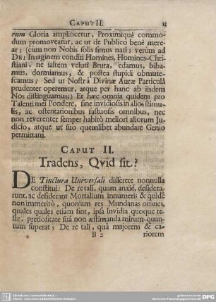 CAPUT II. Tradens, Qvid fit?