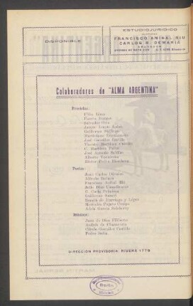 Colaboradores de "Alma Argentina"