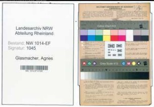 Entnazifizierung Agnes Glasmacher , geb. 10.12.1898 (Buchhalterin)