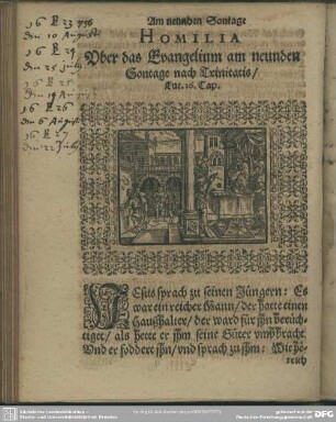 Homilia Uber das Evangelium am neunden Sontage nach Trinitatis, Luc. 16. Cap.