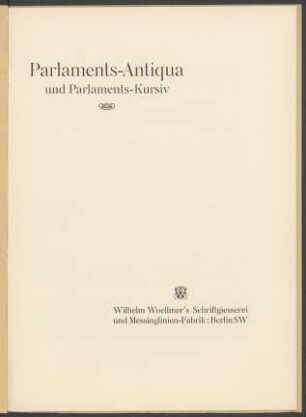 Parlaments-Antiqua und Parlaments-Kursiv