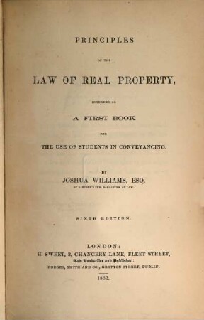 Principles of the law of real property