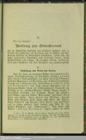 B. ... Beitrag zur Ortschronik ...