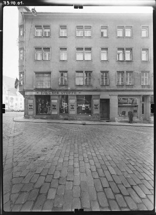 Meißen-Altstadt, Fleischergasse. Wohnhaus mit Läden. Straßenfront (Teilansicht)