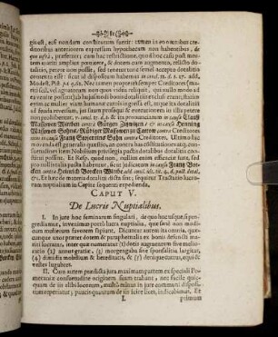 Caput V. De Lucris Nuptialibus.