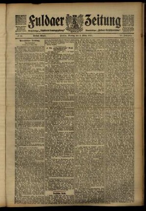 Erste Ausgabe vom Montag, den 04. März 1912.