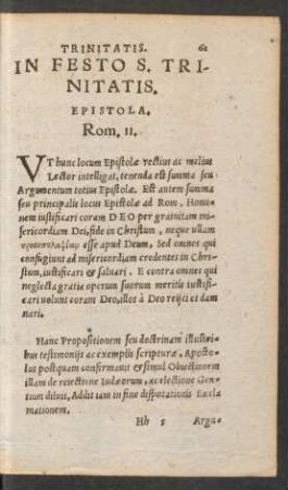 In Festo S. Trinitatis.