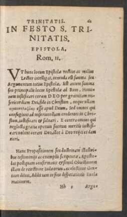 In Festo S. Trinitatis.