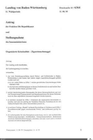 Antrag der Republikaner: Organisierte Kriminalität