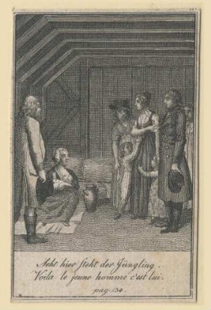 Hermann und Dorothea bei der Wöchnerin in der Scheune