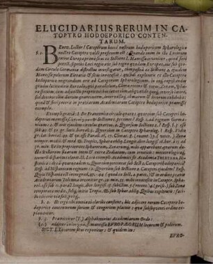 Elucidarius Rerum In Catoptro Hodoeporico Contentarum.