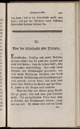 IX. Von der Schulzucht oder Disciplin