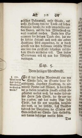 Cap. 5. Vom heiligen Abendmahl.