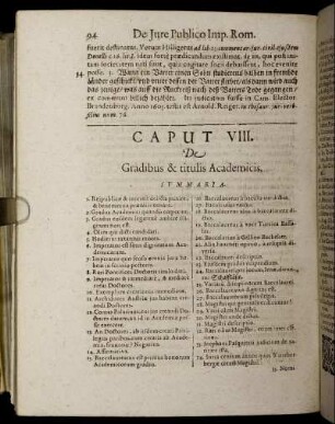 Caput VIII. De Gradibus & titulis Academicis