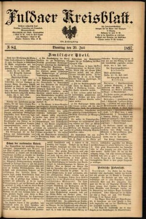 Ausgabe vom Dienstag, den 20. Juli 1897.