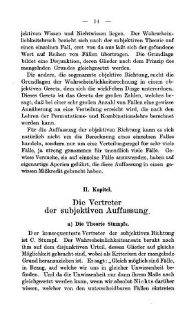 II. Kapitel - Die Vertreter der subjektiven Auffassung