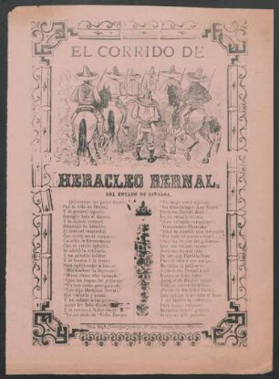El corrido de Herácleo Bernal del estado de Sinaloa