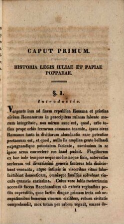 Quaestionum iuris Romani de lege Iulia et Papia Poppaea specimen I.