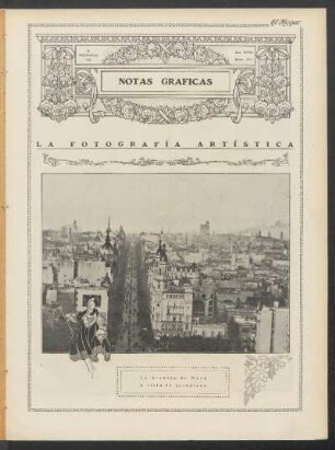La fotografía artística : La Avenida de Mayo a vista de aeroplano