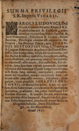 Ioa. Buxtorfii Manuale hebraicum et chaldaicum