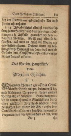 Das Vierdte Hauptstück/ Vom Proceß in Ehsachen