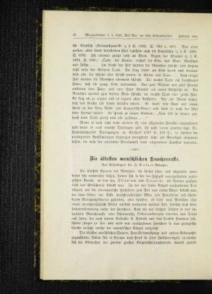¬Die¬ ältesten menschlichen Knochenreste