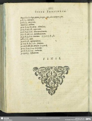 III. Index Erratorum
