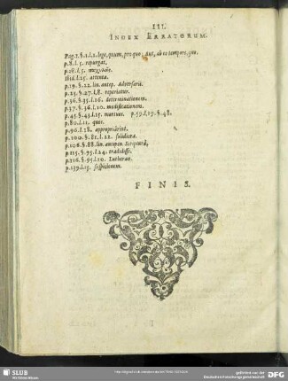 III. Index Erratorum